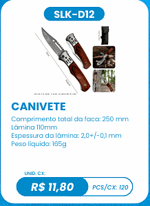CANIVETE UNID. CX: R$ 11,80 PCS/CX: 120