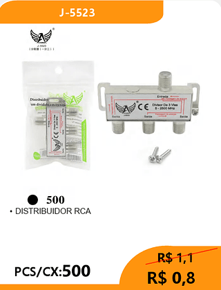 DISTRIBUIDOR RCA PCS/CX:500 R$ 0,8