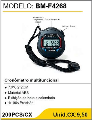 Cronômetro multifuncional 200PCS/CX Unid.CX:9,50