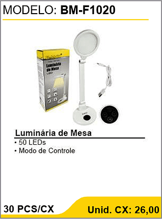 Luminária de Mesa 30 PCS/CX Unid. CX: 26,00