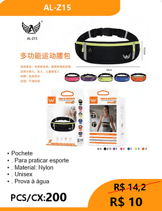 Pochete PCS/CX:200 R$ 10