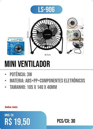 MINI VENTILADOR 30PÇ=19,5$