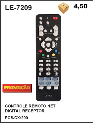 CONTROLE REMOTO NET DIGITAL RECEPTOR 200pç=4,5$