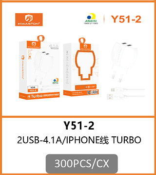 CARREGADOR LIGHTNING 2USB -4.1A 300PCS/CX R$:8,37