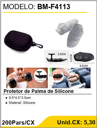 Protetor de Palma de Silicone 200Pars/CX Unid.CX: 5,30