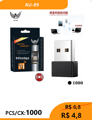 ADAPTADOR PCS/CX:1000 R$ 4,8