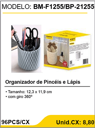 Organizador de Pinceis e Lápis 96PCS/CX Unid.CX: 8,80