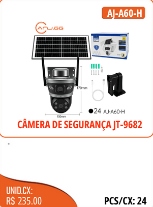 CAMERA DE SEGURANCA JT-9682 UNID.CX:RS 235.00 PCS/CX:24