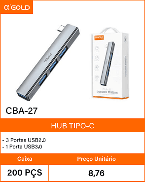HUB TIPO-C Caixa 200 PCS Preco Unitario 8,76