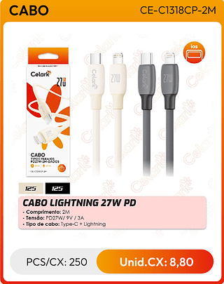 CABO LIGHTNING 27W PD PCS/CX: 250 Unid.CX: 8,80