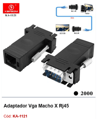 Adaptador Vga Macho X Rj45 R$ 1,8 Pcs/cx:2000