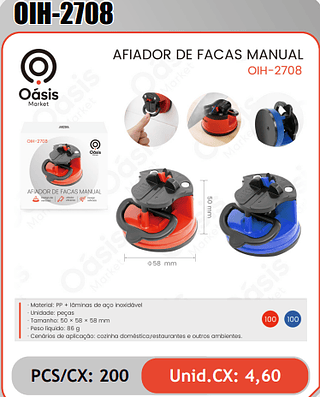 AFIADOR DE FACAS MANUAL PCS/CX:200 Unid.CX: 4,60