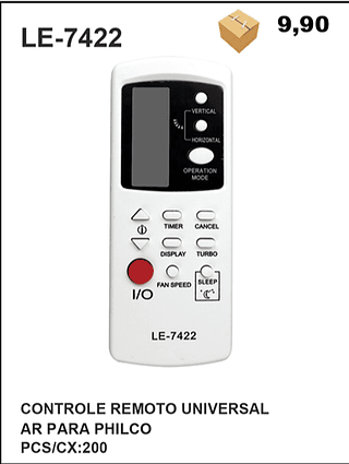 CONTROLE REMOTO UNIVERSAL AR PARA PHILCO 200pç=9,9$