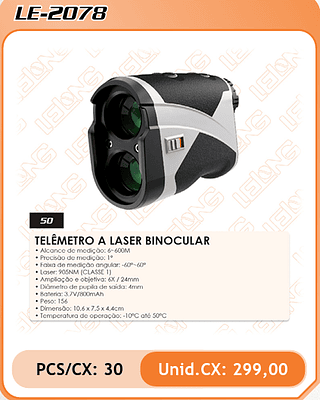 TELÊMETRO A LASER BINOCULAR 30PÇ=299$