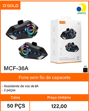 Fone sem fio de capacete - Caixa 50 PCS Preco Unitario 122,00
