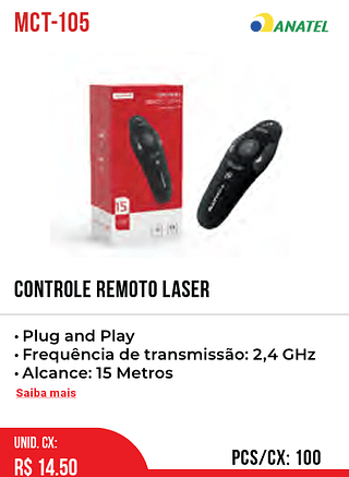 CONTROLE REMOTO LASER 100pç=14,5$