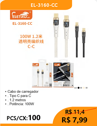 CABO TPC-TPC PCS/CX:100 R$7,99