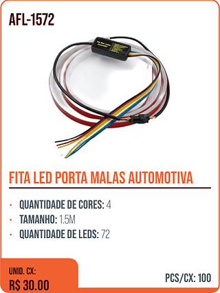 FITA LED PORTA MALAS AUTOMOTIVA UNID. CX: R$ 30.00 PCS/CX: 100