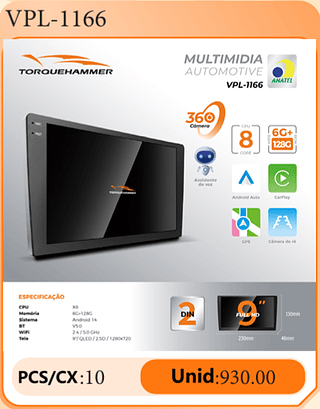 Multimidia Automotive PCS/CX:10 Unid:930.00