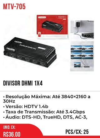 DIVISOR DHMI 1X4 25pç=36$