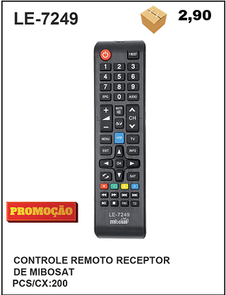 CONTROLE REMOTO RECEPTOR DE MIBOSAT 200pç=2,9$