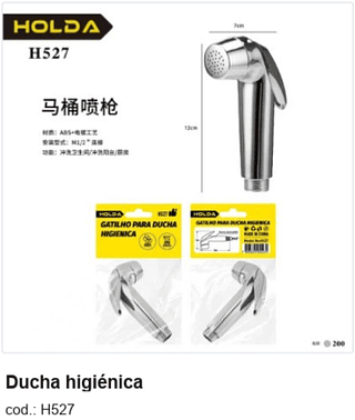 Ducha higiénica R$ 8,1 PC/CX:200
