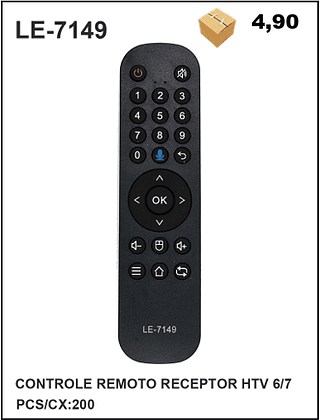 CONTROLE REMOTO RECEPTOR HTV 6/7 200pç=4,9$