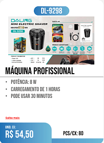 máquina profissional PCS/CX: 80 UNID. CX: r$ 54,50