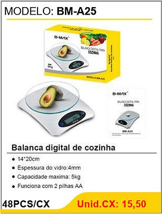 Balanca digital de cozinha 48PCS/CX Unid.CX: 15,50