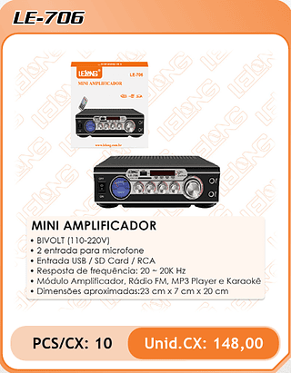 MINI AMPLIFICADOR 10PÇ=148$