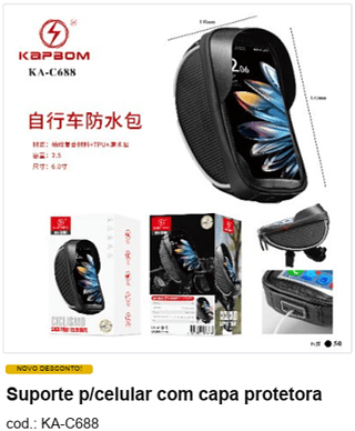 Suporte p/celular com capa protetora R$ 25,2 PC/CX:50