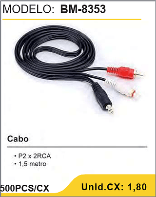 Cabo 500PCS/CX Unid.CX: 1,80