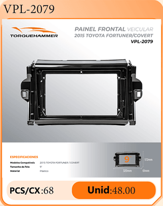PAINEL FRONTAL VEICULAR 2015 TOYOTA FORTUNER/COVERT PCS/CX:68 Unid:48.00
