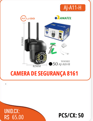 CAMERA DE SEGURANCA 8161 UNID.CX:RS 65.00 PCS/CX:50