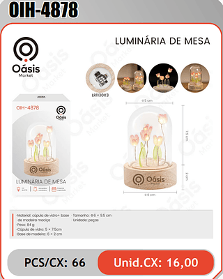 LUMINARIA DE MESA PCS/CX: 66 Unid.CX: 16,00