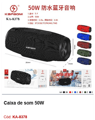 Caixa de som 50W R$79,2 PCS/CX:30