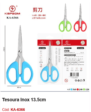 Tesoura Inox 13.5cm R$ 2,79 PCS/CX: 720