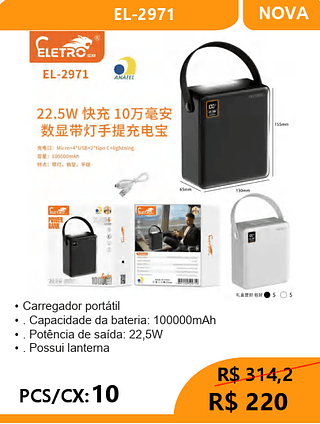 POWER BANK PCS/CX:10 R$220
