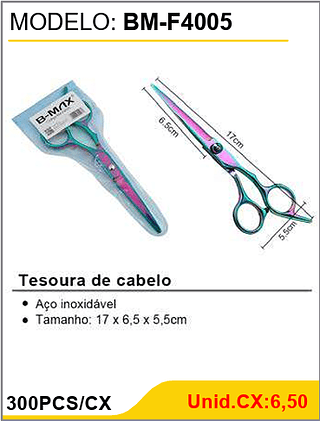 Tesoura de cabelo 300PCS/CX Unid.CX:6,50