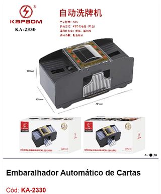 Embaralhador Automático de Cartas R$ 36 PCS/CX: 30