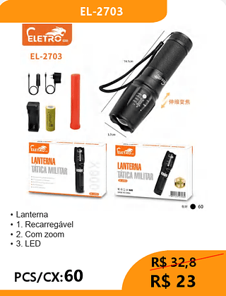 Lanterna PCS/CX:60 R$23