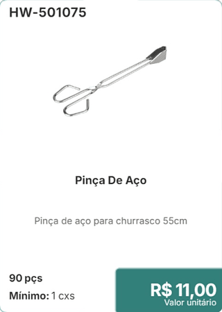 Pinça De Aço 90 pçs R$ 11.00