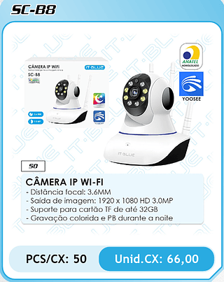 CAMERA IP WI-FI PCS/CX: 50 Unid.CX: 66,00