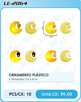 ORNAMENTO PLÁSTICO PCS/CX: 10 Unid.CX: 99,00