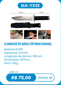 CANIVETE MULTIFUNCIONAL UNID. CX: R$ 75,00 PCS/CX: 50