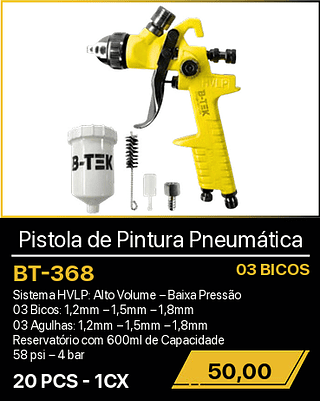 Pistola de Pintura Pneumática 20PCS R$50,00