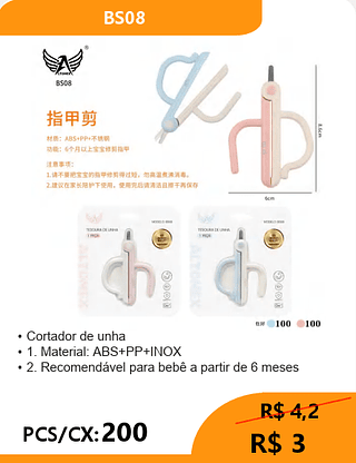 Cortador de unha PCS/CX:200 R$ 3