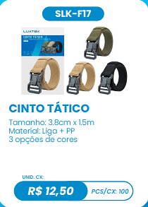 CINTO TÁTICO UNID. CX: R$ 12,50 PCS/CX: 100