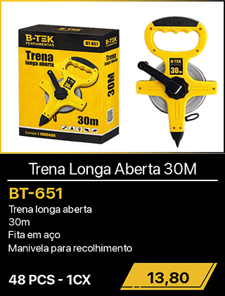 Trena Longa Aberta 30M 48PCS R$13,80