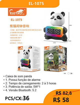 Caixa De Som Panda PCS/CX:36 R$58